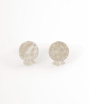 ドットプレートイヤリング(シルバー-ONESIZE)