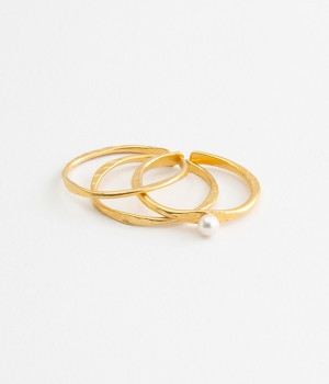 フロウライン3setリング(マットゴールド-ONESIZE)