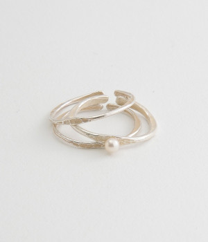 フロウライン3setリング(マットシルバー-ONESIZE)