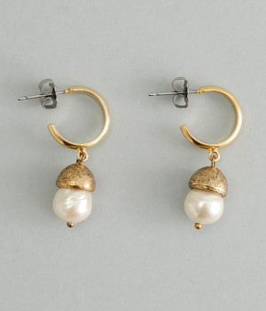 ナッツパールフープ　ピアス(ゴールド-ONESIZE)