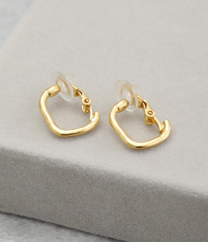 スクエアフープ　イヤリング(ゴールド-ONESIZE)