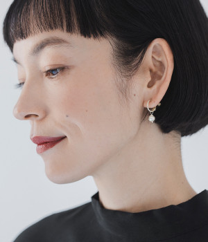 ドロップパール　フープイヤリング