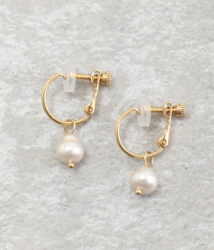 ドロップパール　フープイヤリング(ゴールド-ONESIZE)