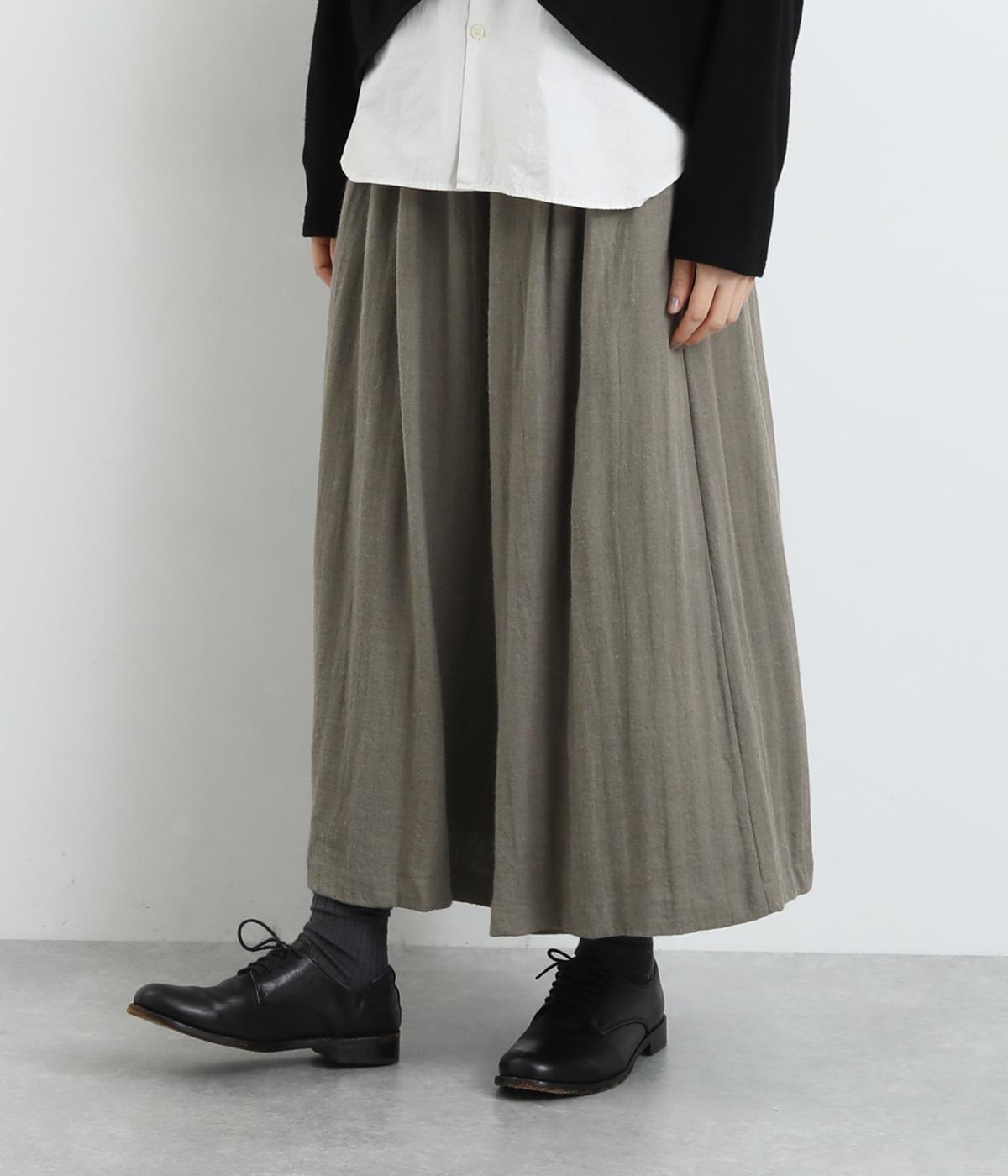 リネンウールガウチョパンツ(グレージュ-F)