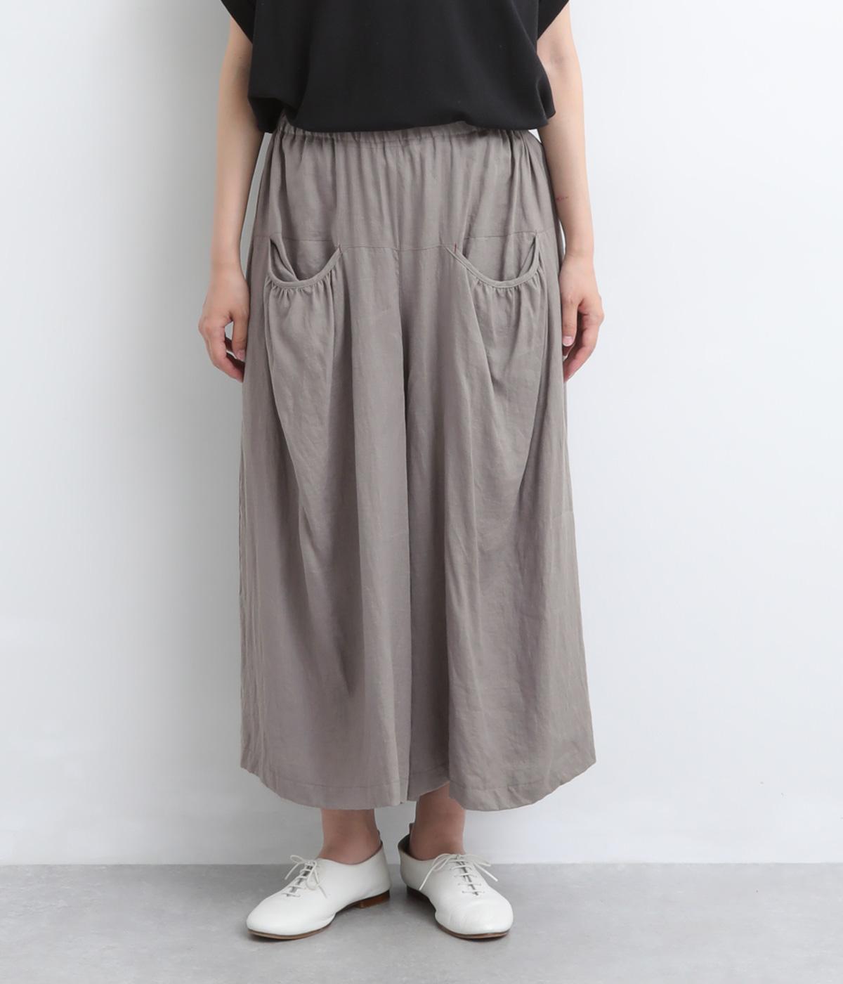 リネンポケットガウチョパンツ(グレー-F)