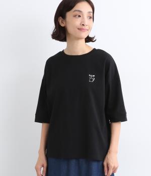 コットンワンポイントいぬ刺しゅうプルオーバー(クロ-F)