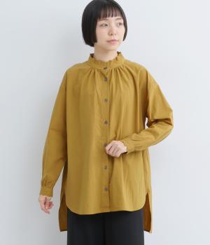 コットンレース襟ギャザーチュニック