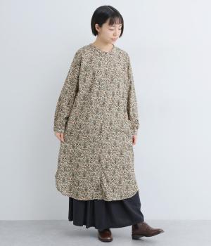 コットン森の中の動物たち前開きワンピース(ベージュ-F)