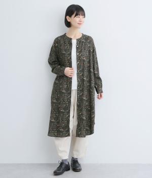 コットン森の中の動物たち前開きワンピース(クロ-F)