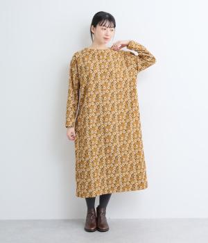 総柄コーデュロイワンピース