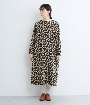 総柄コーデュロイワンピース(花クロ-F)