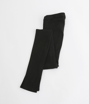 コットンフライス無地レギンス(ブラック-ONESIZE)