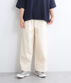 コットンダンプイージーワイドパンツ(アイボリー-ONESIZE)