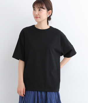16番手天竺　BASIC半袖Tシャツ(ブラック-ONESIZE)