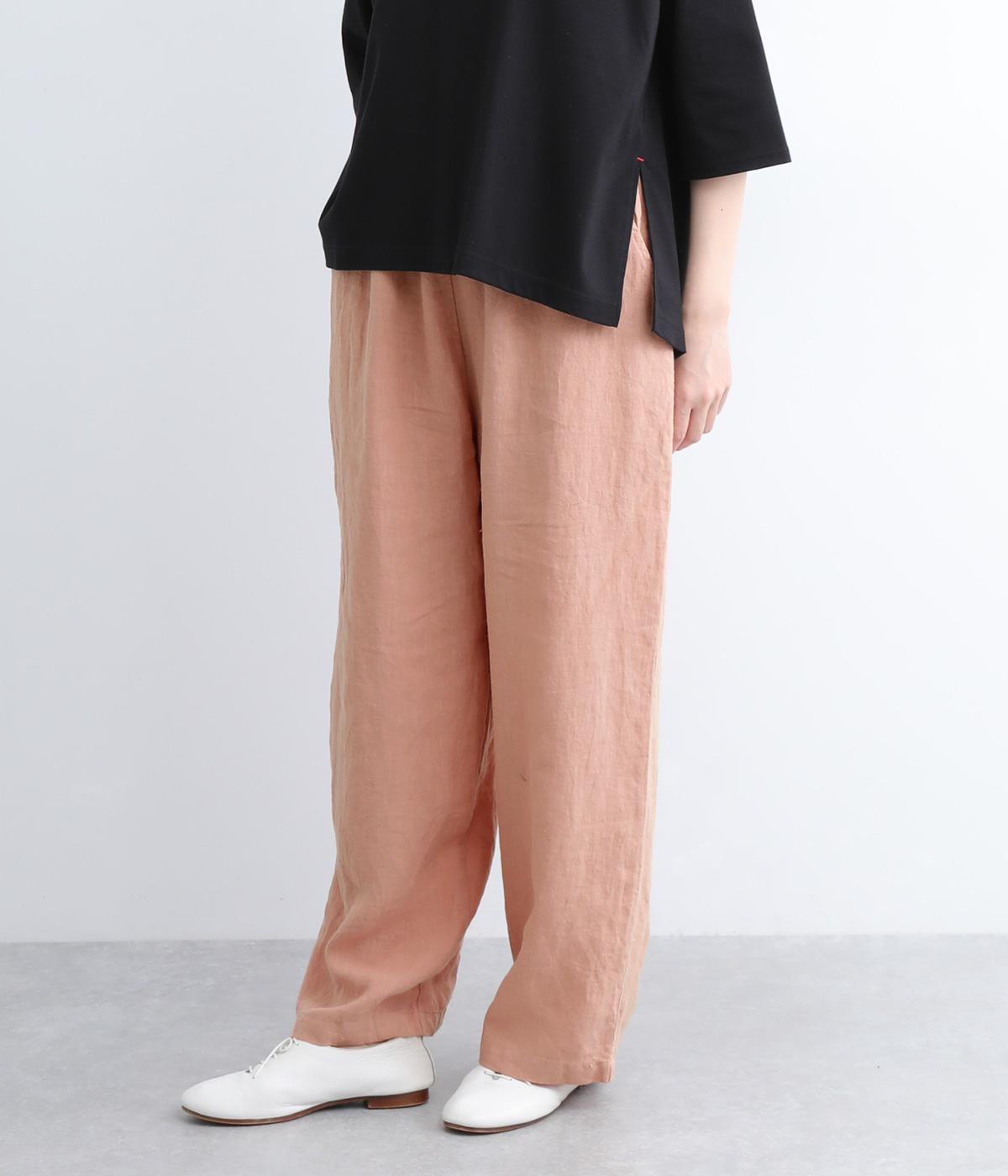 リネンイージーワイドパンツ(ピンク-F)