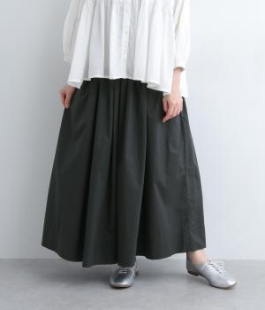 コットンギャザースカート(ブラック-F)