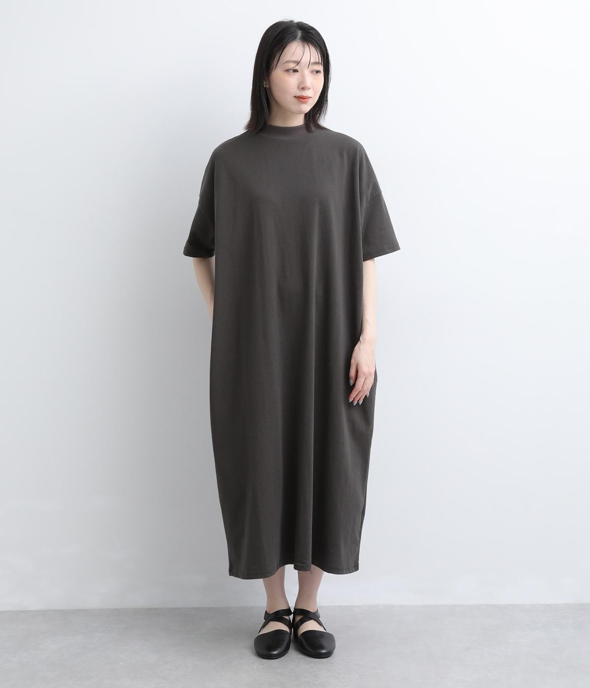コットン天竺 モックネック5分袖ワンピース｜RE:BORN（リボーン）の