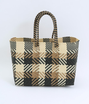 手編みのメルカドバッグ　横長(ゴールド-ONESIZE)