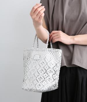 手編みメッシュレザートート