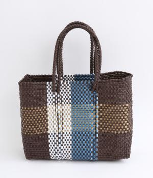 手編みのメルカドバッグ　S(ブラウン-F)