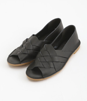 メッシュオープントゥーシューズ(ブラック-230)