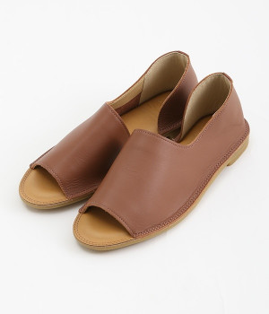 サイドオープンシューズ(ブラウン-230)