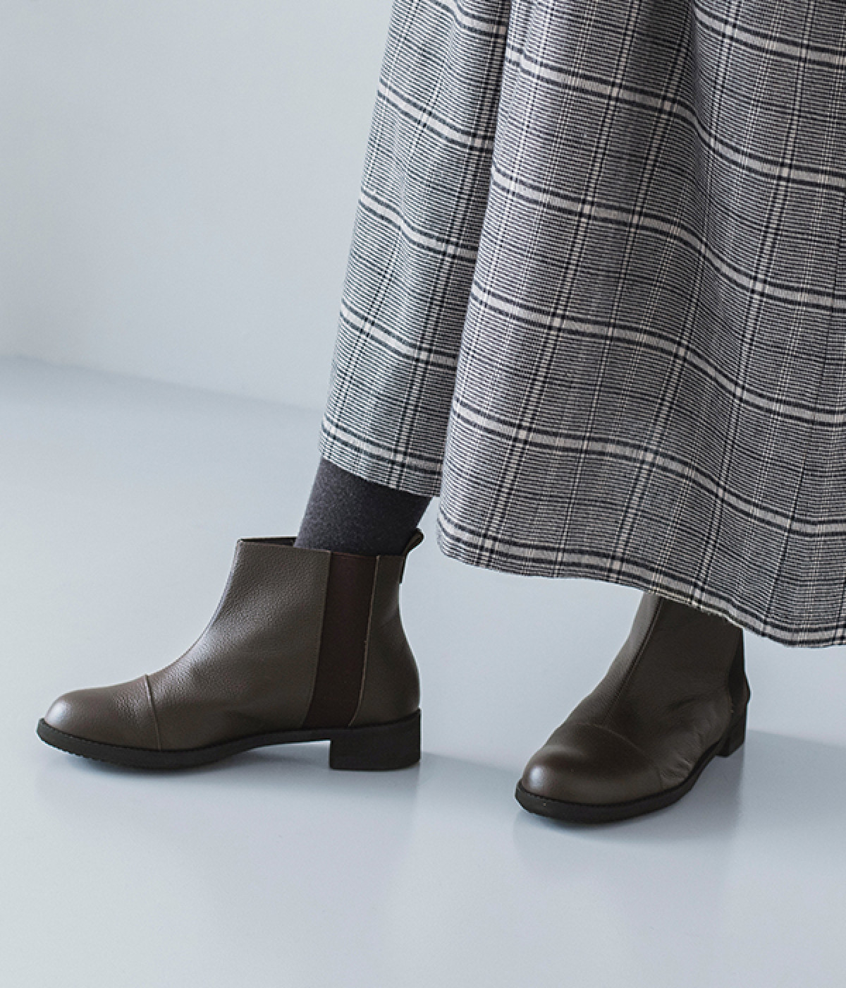 ストレートゴアブーツ(ダークブラウン-230)