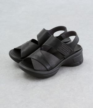 EVAインソール　軽量クロスベルトサンダル(ブラック-M)