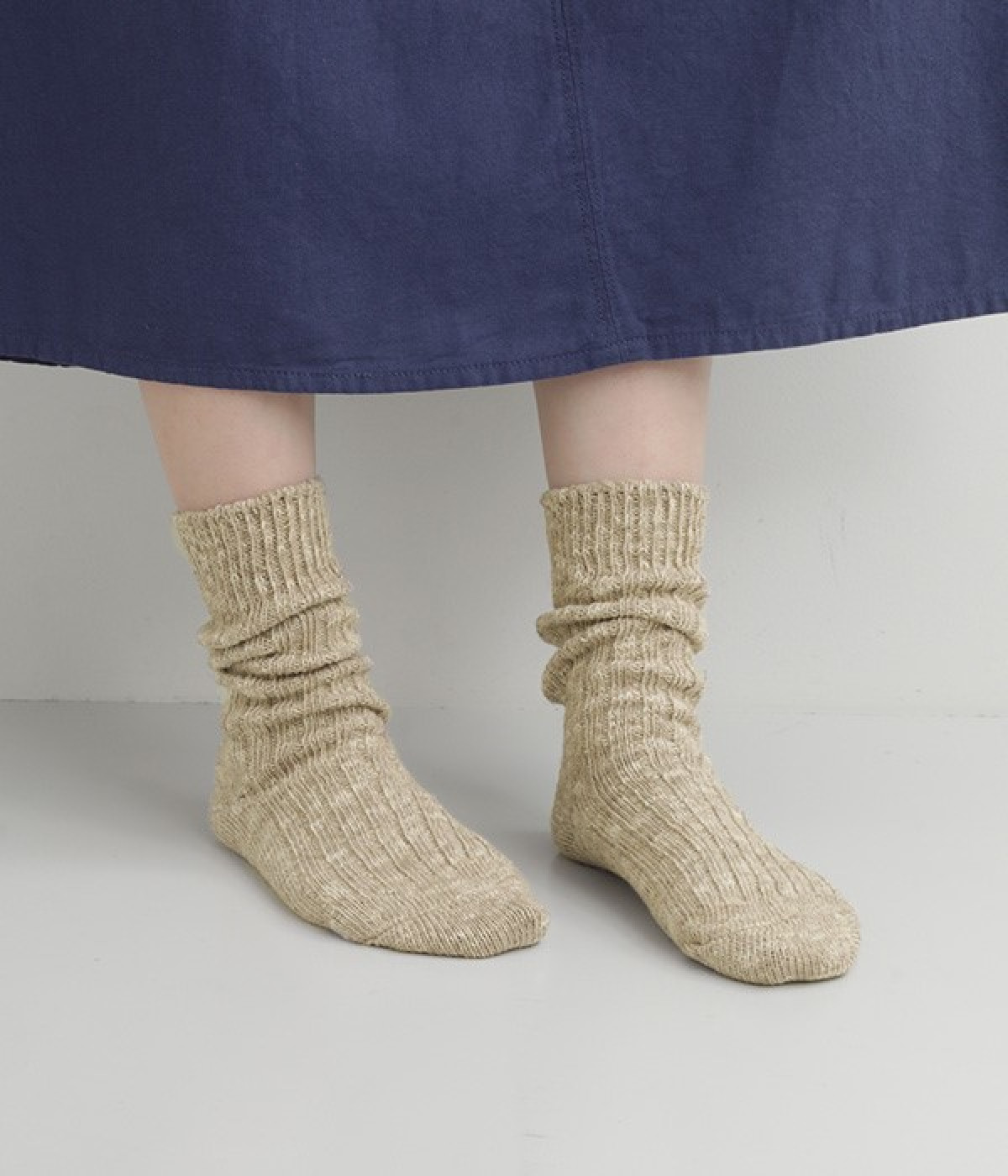 グラハムソックス(ライトブラウン-ONESIZE)