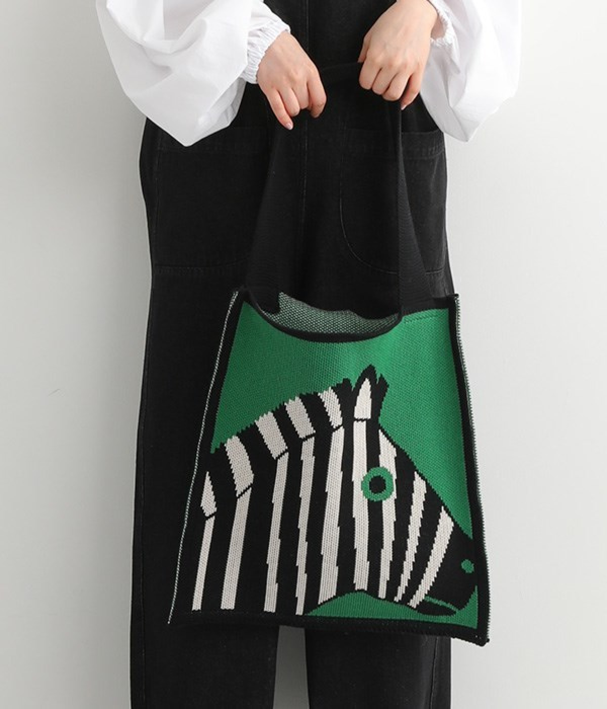 シマウマバッグ(グリーン-ONESIZE)