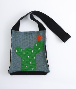 サボテンショルダーバッグ(ブルーグレー-ONESIZE)