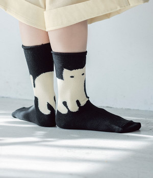 シャトンソックス(ブラック-ONESIZE)