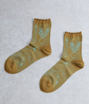 ポタジェソックス(ブラウン-ONESIZE)