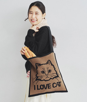 アイラブキャットバッグ(ブラウン-ONESIZE)