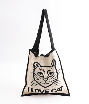 アイラブキャットバッグ(オフホワイト-ONESIZE)