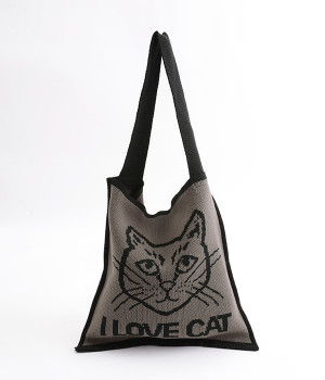 アイラブキャットバッグ(ダークグレー-ONESIZE)