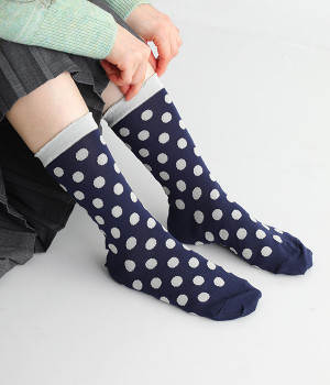 ボンボンショートソックス(ネイビー-ONESIZE)