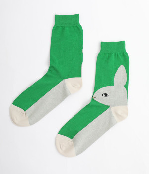 うさぎソックス(グリーン-ONESIZE)