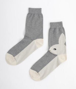 うさぎソックス(グレー-ONESIZE)