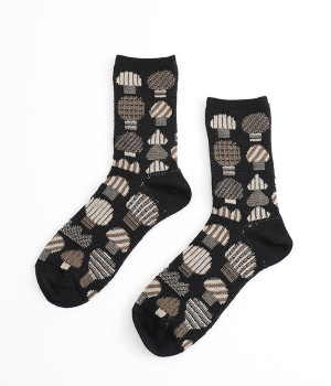 マッシュルームソックス(ブラック-ONESIZE)