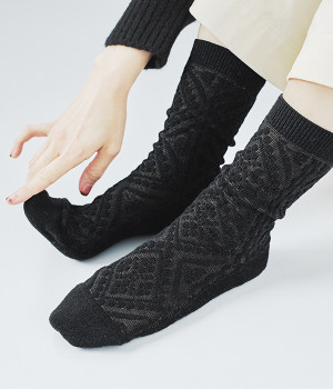 サロンソックス(ブラック-ONESIZE)