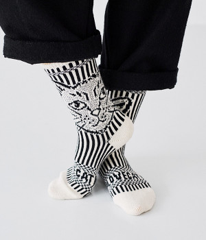 アイラブキャットソックス(ブラック-ONESIZE)