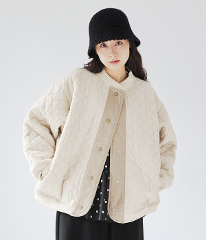 【Cion】コットンリネンキルトジャケット(クリーム-ONESIZE)