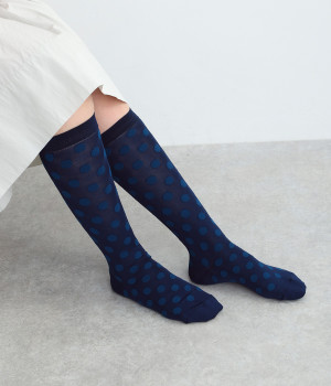 ボンボンソックス(ダークブルー-ONESIZE)