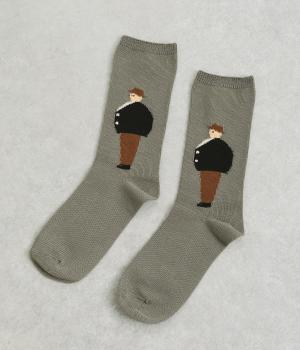 カップルソックス bonheur(グレー-F)