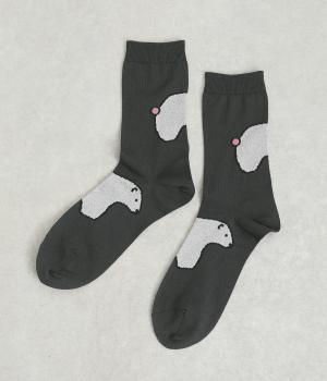しろくまソックス(チャコールグレー-F)