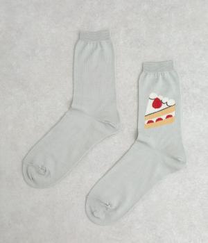ショートケーキソックス(ブルーグレー-F)