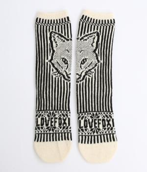 アイラブフォックスソックス(ブラック-F)