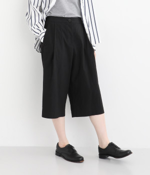 【Cion】コットンナイロンクロップドパンツ(ブラック-ONESIZE)