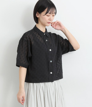 【Cion】コットンシアードビーブラウス(ブラック-ONESIZE)